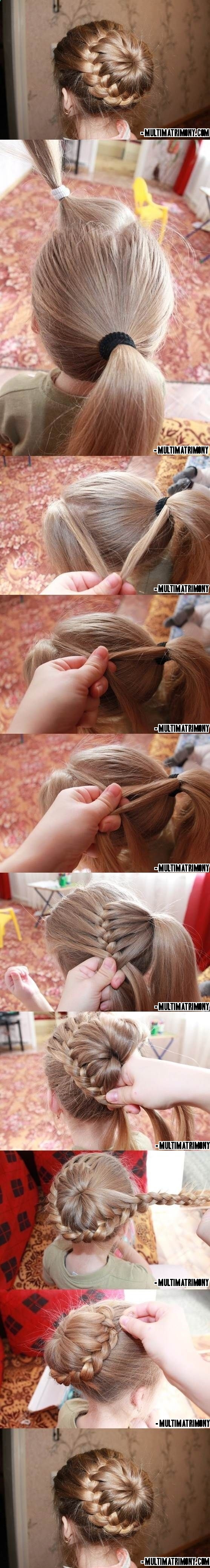 DIY Unique Braided Bun Hairstyle